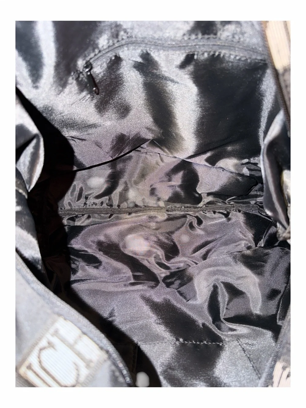 Valentino Michelle Italy Mode Black Nylon Weekender Duffel Bag Two-Way - Picture 7 of 7